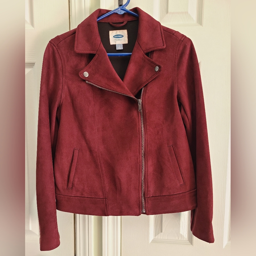 Old Navy Faux Suede Moto Jacket S Great Condition